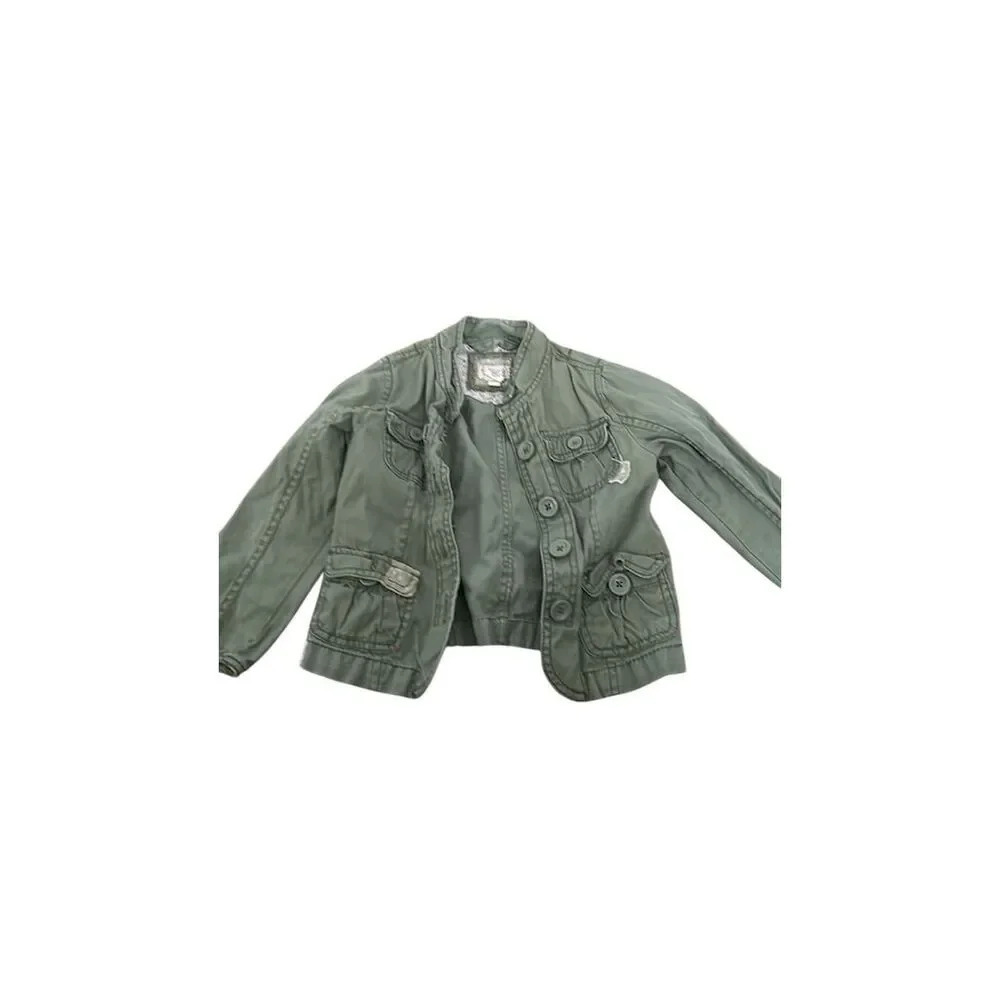 Gap Toddler Girls' Military Style Jacket Green Size 2T Casual Fall Wear